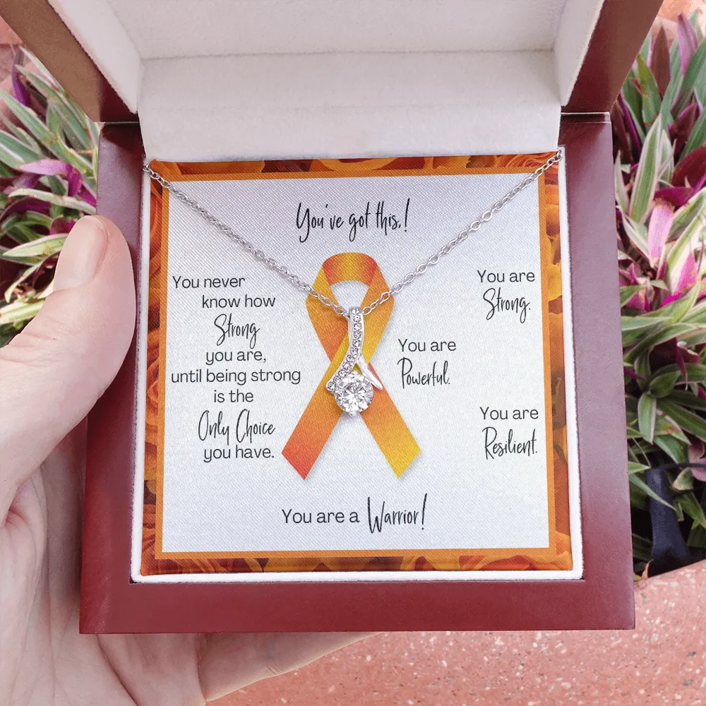 Kidney Cancer Warrior | Ribbon Necklace | Gift for Survivor, Fighter, Support