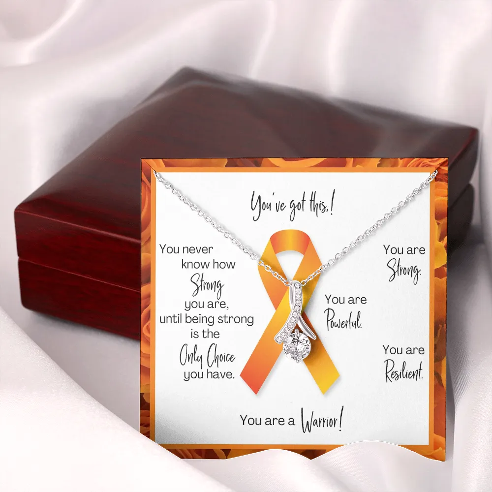 Kidney Cancer Warrior | Ribbon Necklace | Gift for Survivor, Fighter, Support