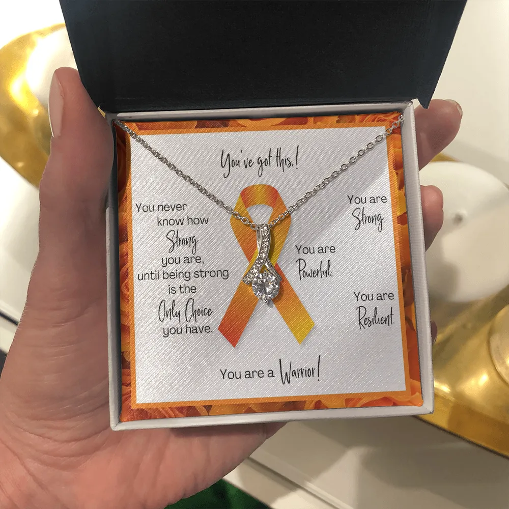 Kidney Cancer Warrior | Ribbon Necklace | Gift for Survivor, Fighter, Support