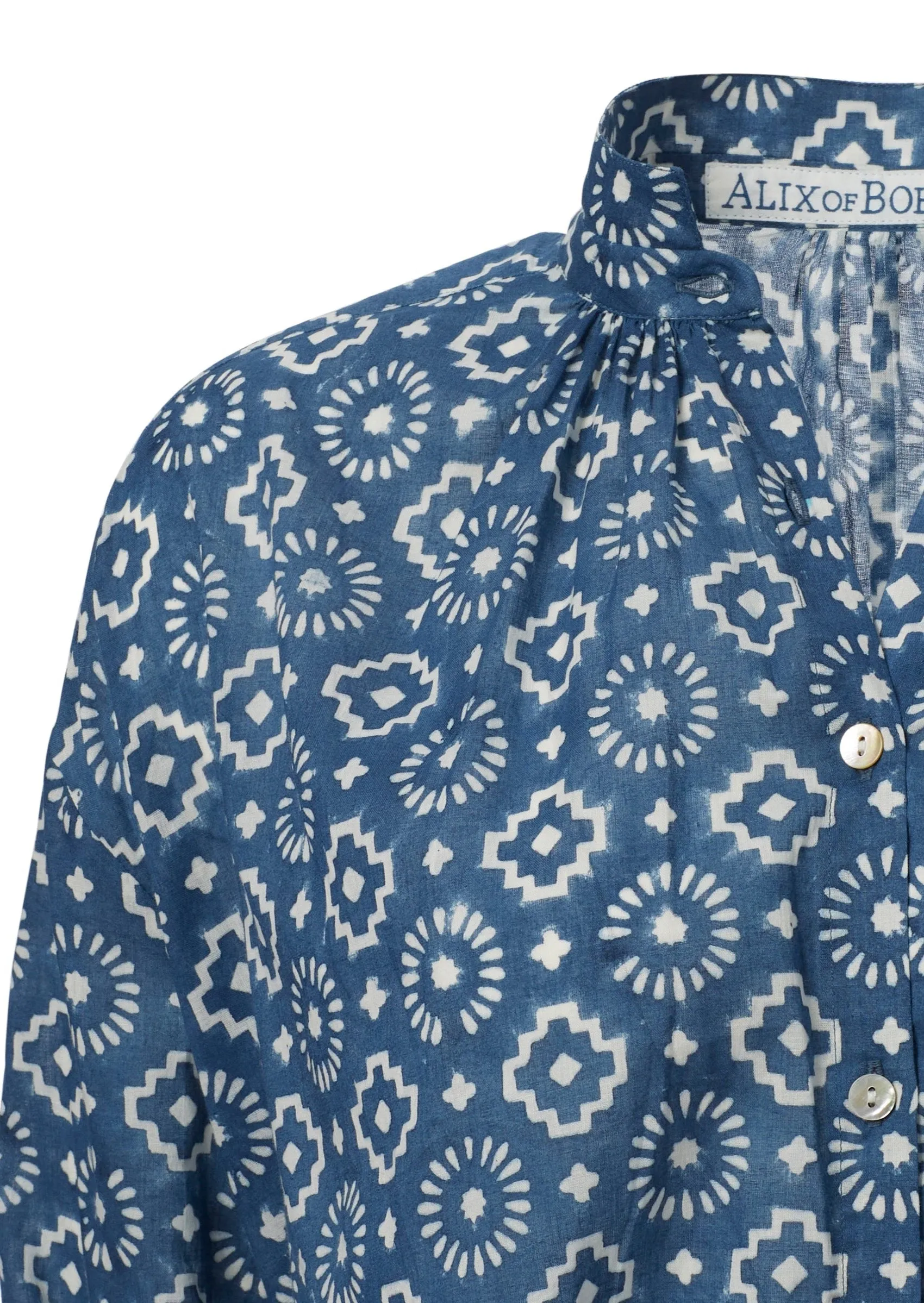 Kiki Indigo Mosaic Shirt, Blue Indigo