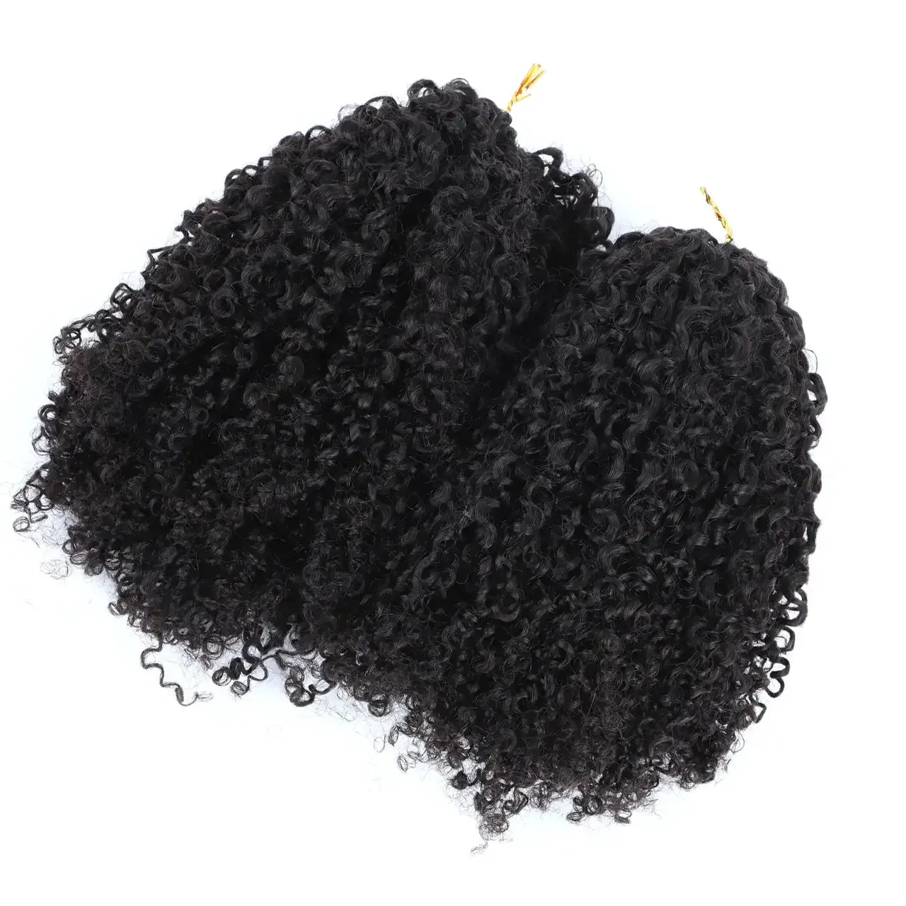 Knotless Pre-Separated Feather Crochet Hair Extension Tight Curly Human Hair
