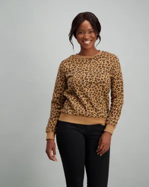 Ladies Print Fleece Top - Animal