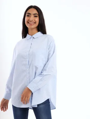 Ladies Relaxed Printed Cotton Shirt