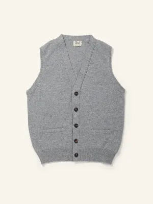 Lambswool Sleeveless Cardigan Flannel