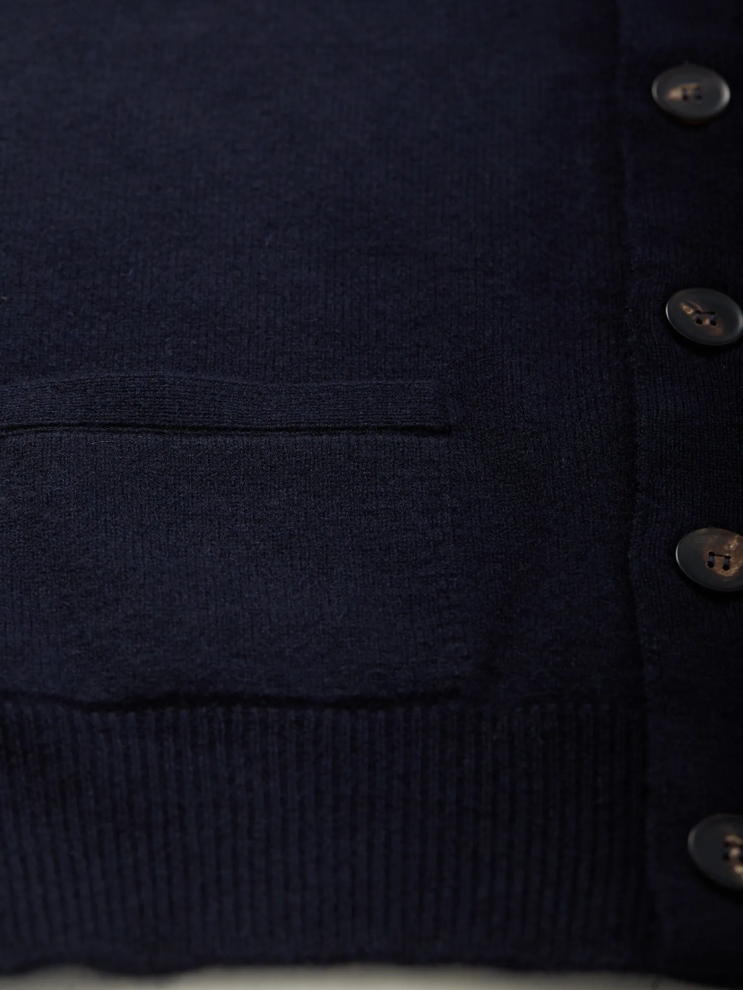 Lambswool Sleeveless Cardigan Navy
