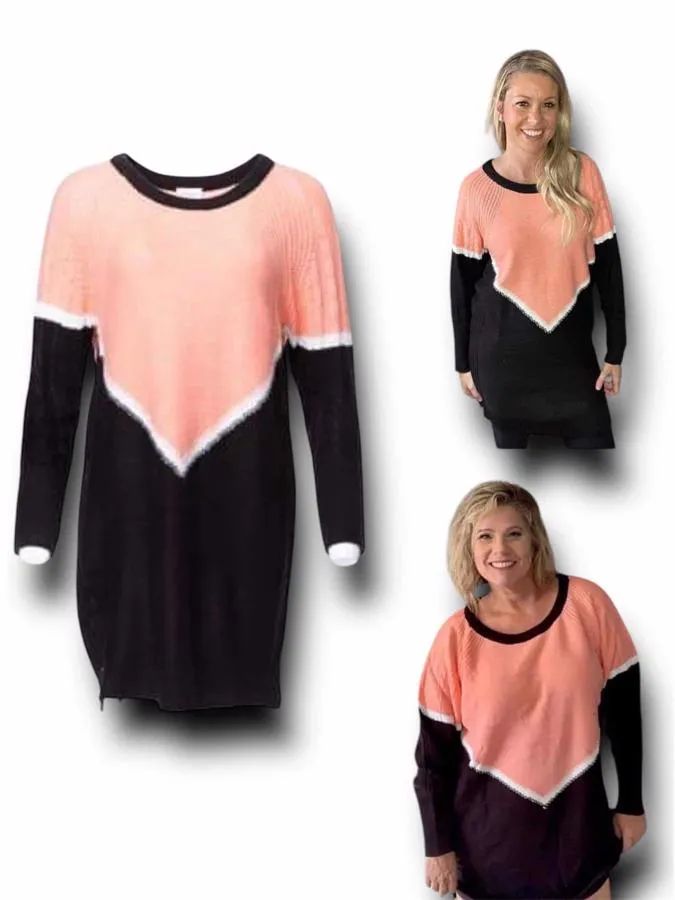 Lauren - Peach Black Chevron
