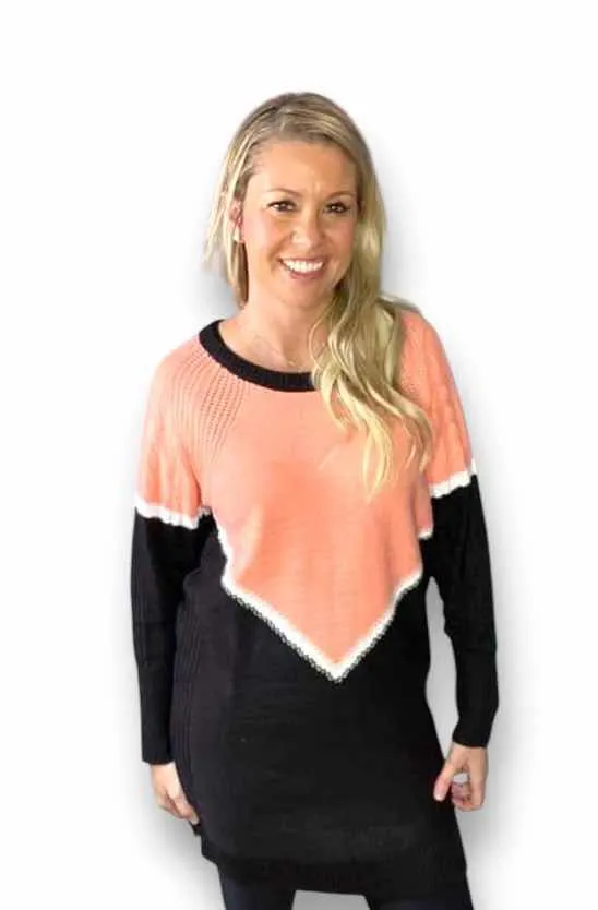 Lauren - Peach Black Chevron