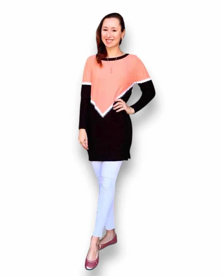 Lauren - Peach Black Chevron