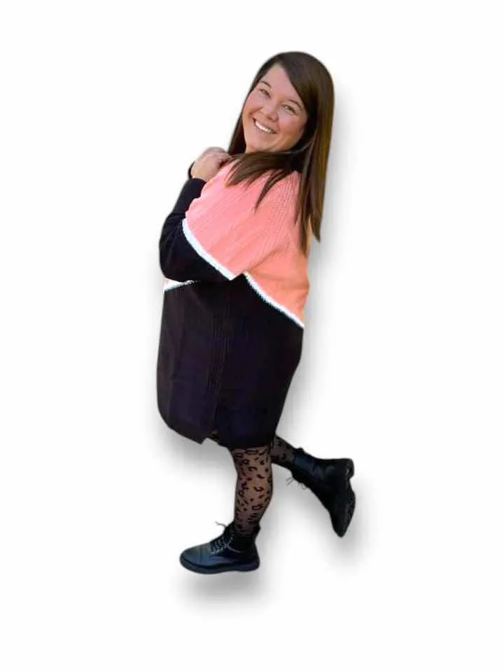 Lauren - Peach Black Chevron