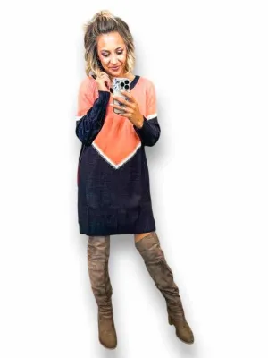 Lauren - Peach Black Chevron