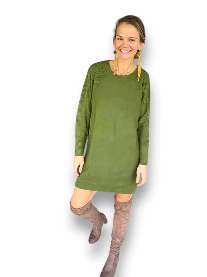 Lauren - Solid Chive Green Sweater Knit