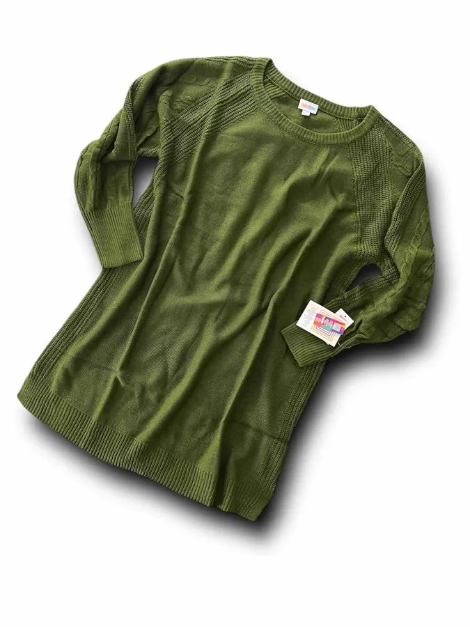Lauren - Solid Chive Green Sweater Knit