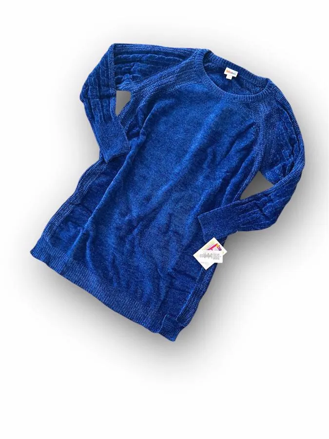 Lauren - Solid Surf the Web Blue Chenille