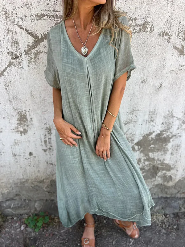 Lena | V-Neck Midi Dress