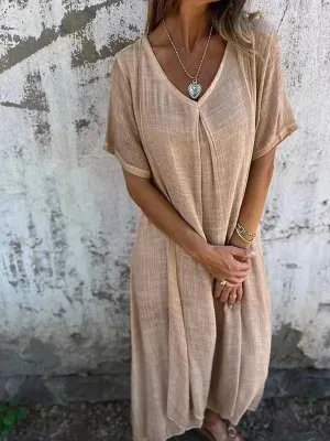 Lena | V-Neck Midi Dress