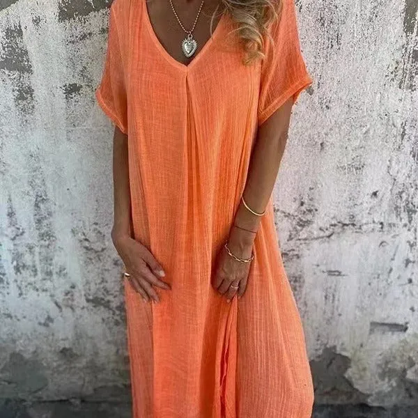 Lena | V-Neck Midi Dress