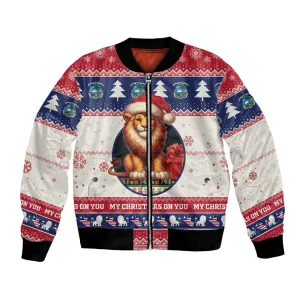 Liberia Christmas Bomber Jacket African Lion Santa LT15