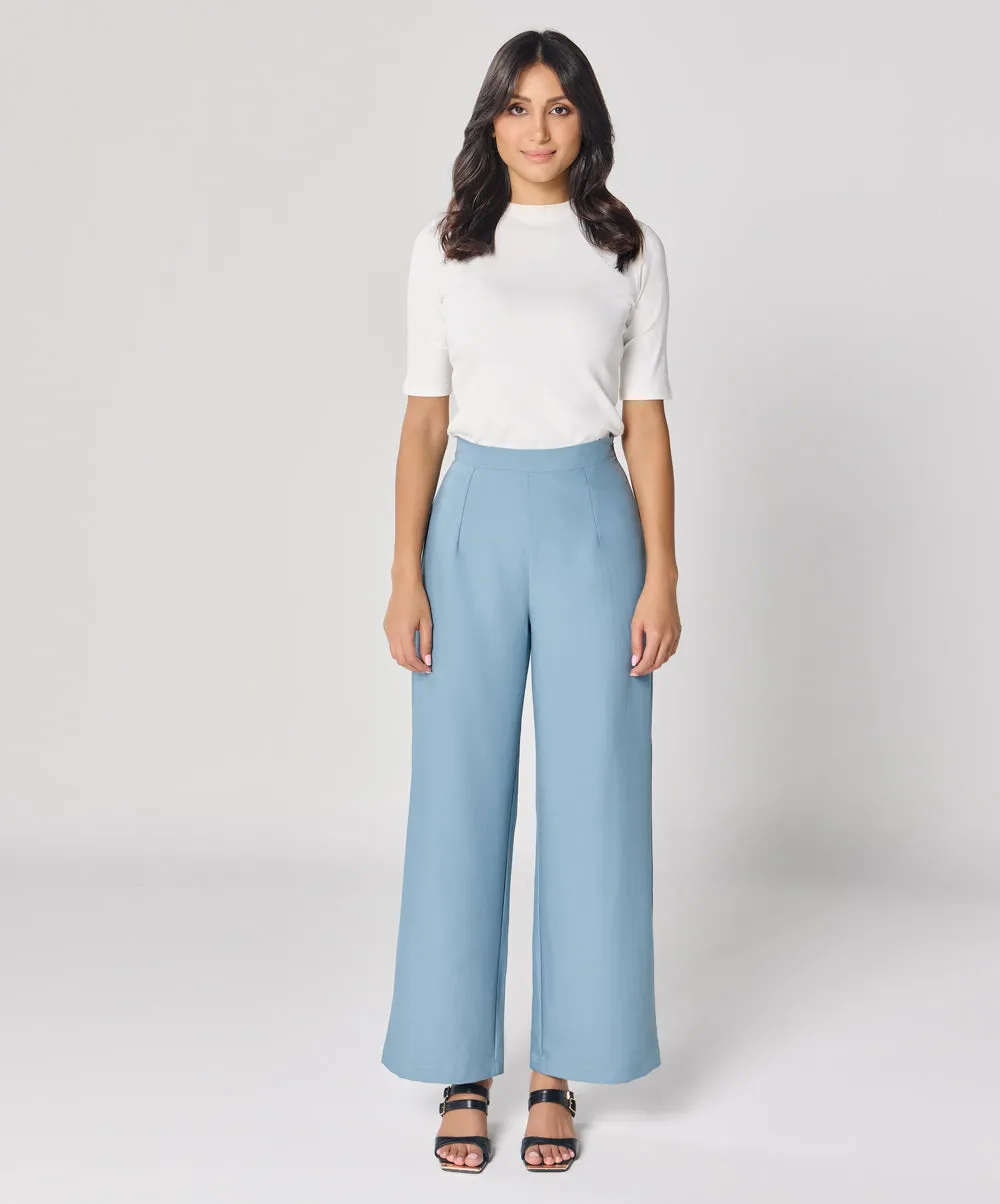 Light Blue Flared Formal Trouser