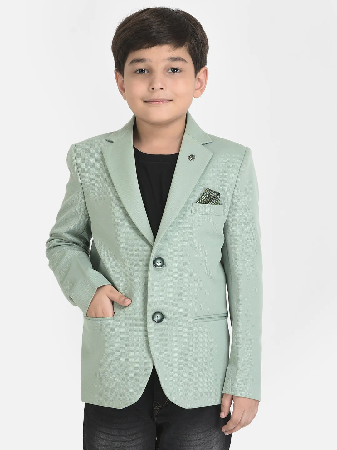 Light Green Blazer with 3 Pocket Styling
