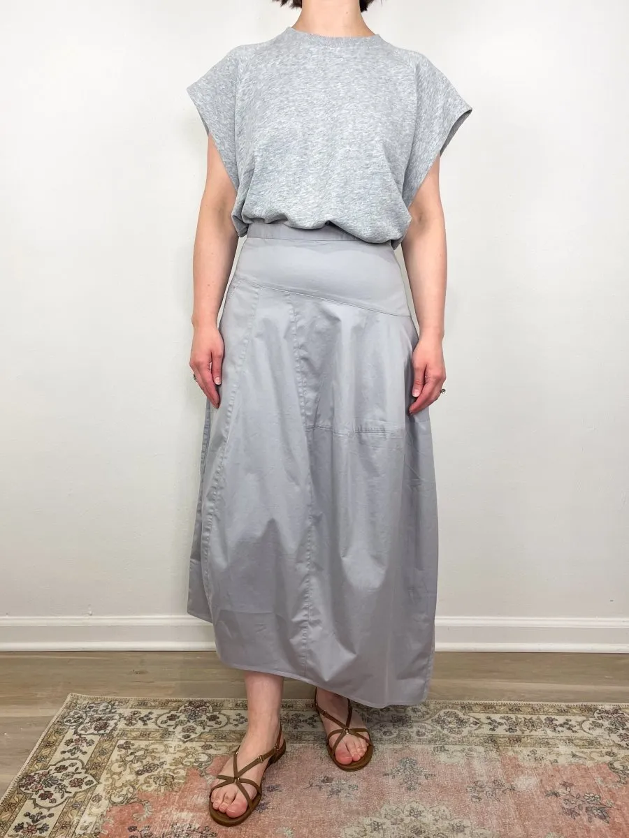 Light Weight Sweatshirting Sleeveless Easy Top in Heather Grey