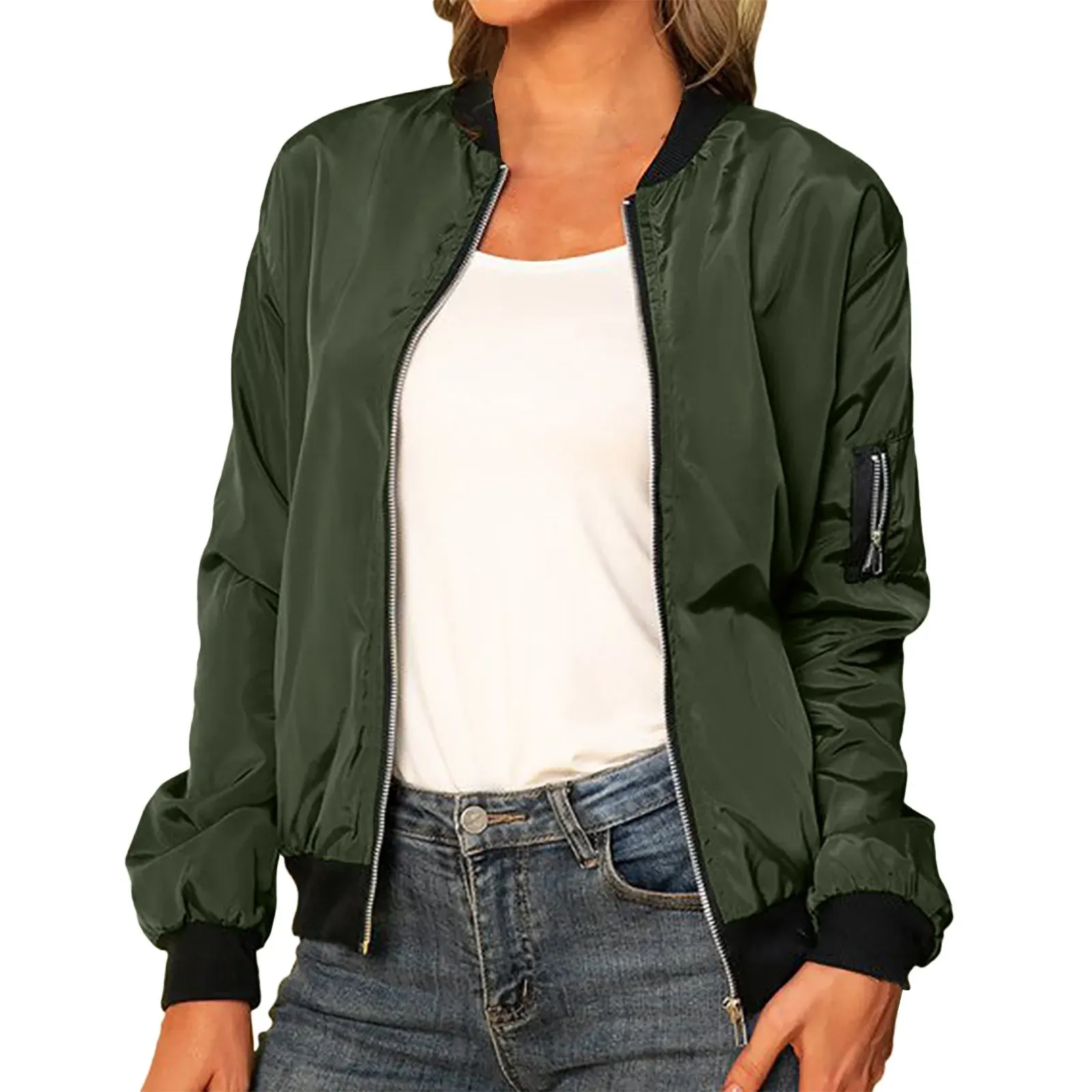 Lightweight bomber jacket with zip - Comfortable and versatile - Perfect for chilly days