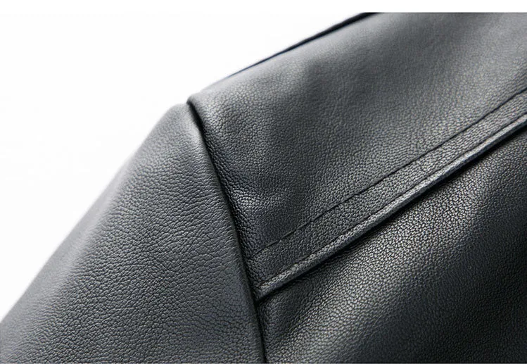 Lightweight Men's Windproof Faux Leather Jacket for Casual Outings