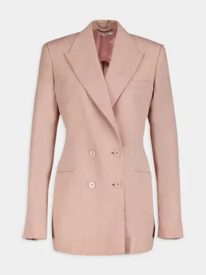 Linen Blend Double-Breasted Blazer