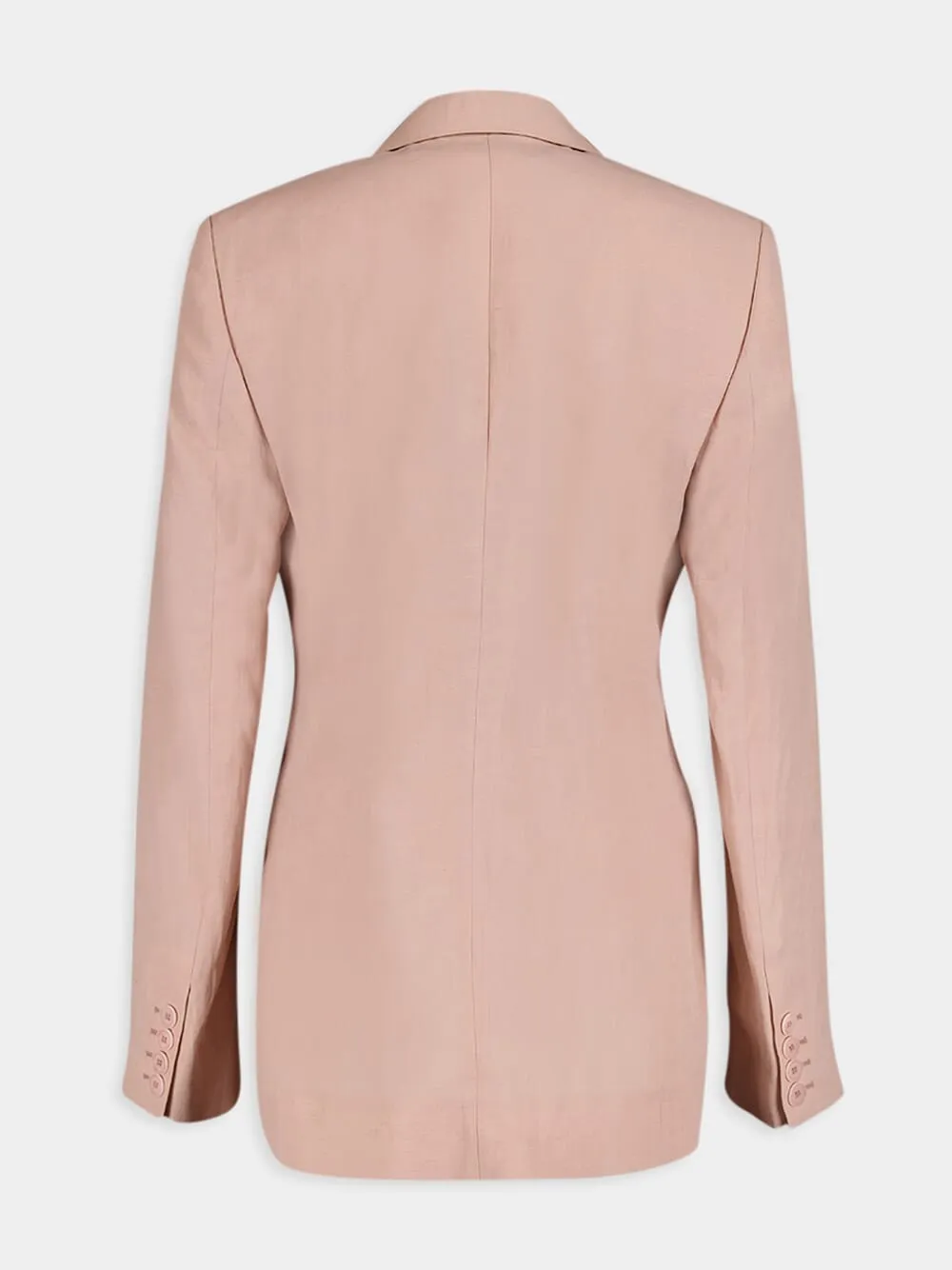 Linen Blend Double-Breasted Blazer