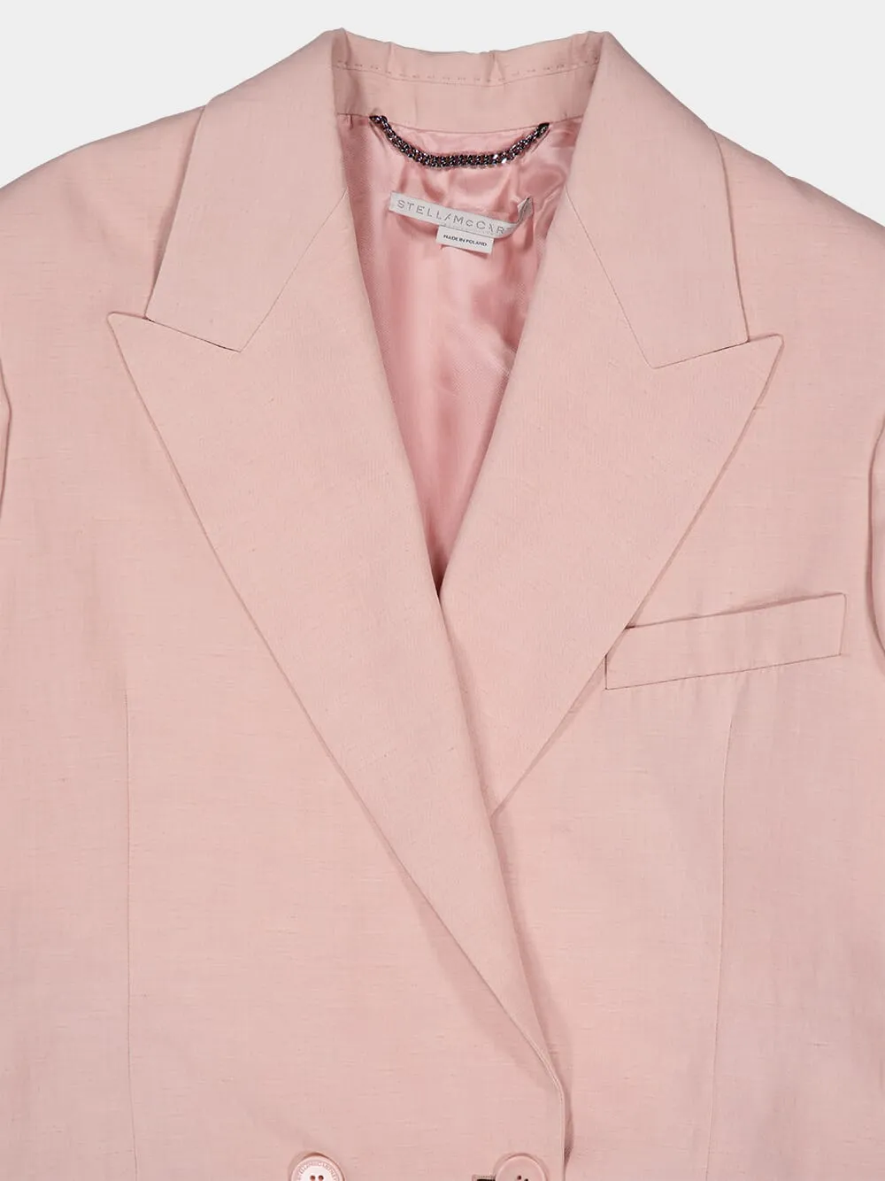 Linen Blend Double-Breasted Blazer