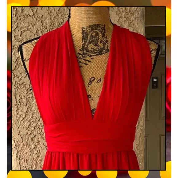 Lulus Heavenly Hues Red Maxi Dress Size M