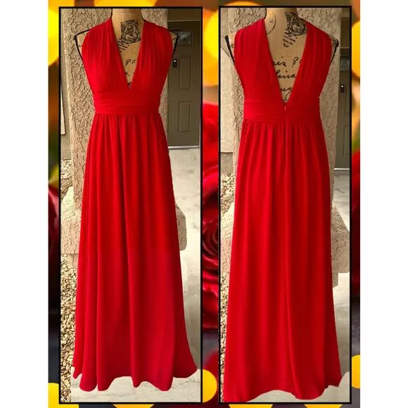Lulus Heavenly Hues Red Maxi Dress Size M