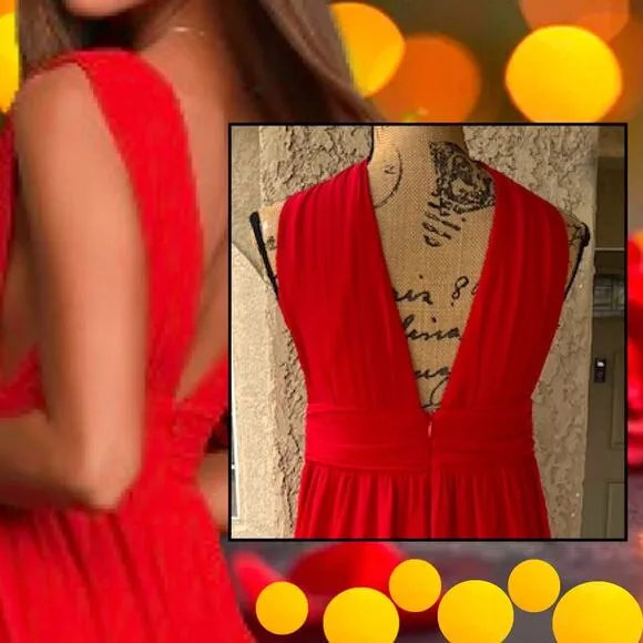 Lulus Heavenly Hues Red Maxi Dress Size M