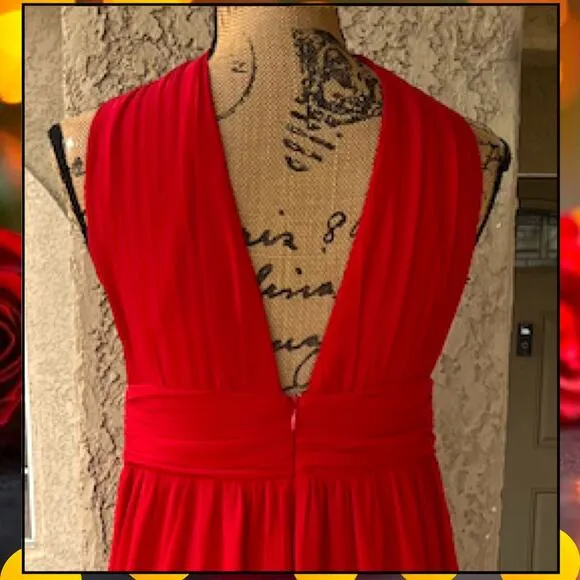 Lulus Heavenly Hues Red Maxi Dress Size M