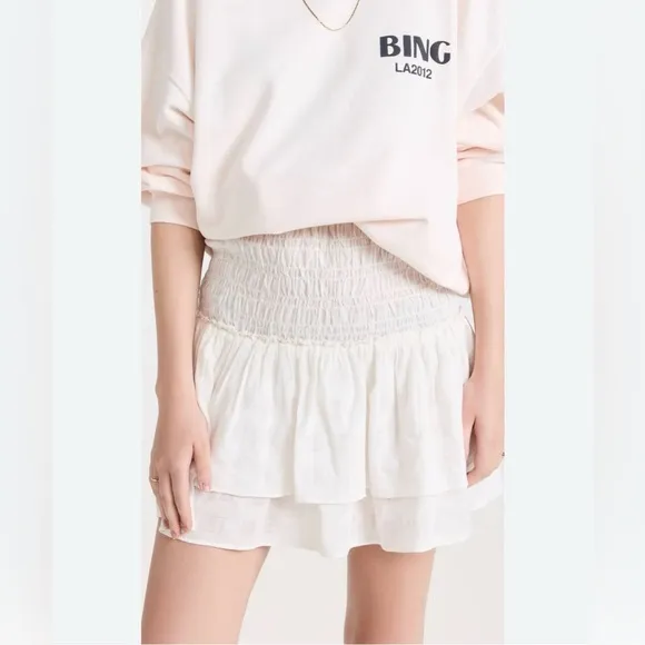 Madewell Smocked Pull On Tiered Mini Skirt Lighthouse Size X-large NWT