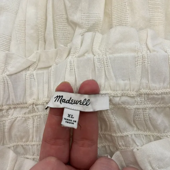 Madewell Smocked Pull On Tiered Mini Skirt Lighthouse Size X-large NWT