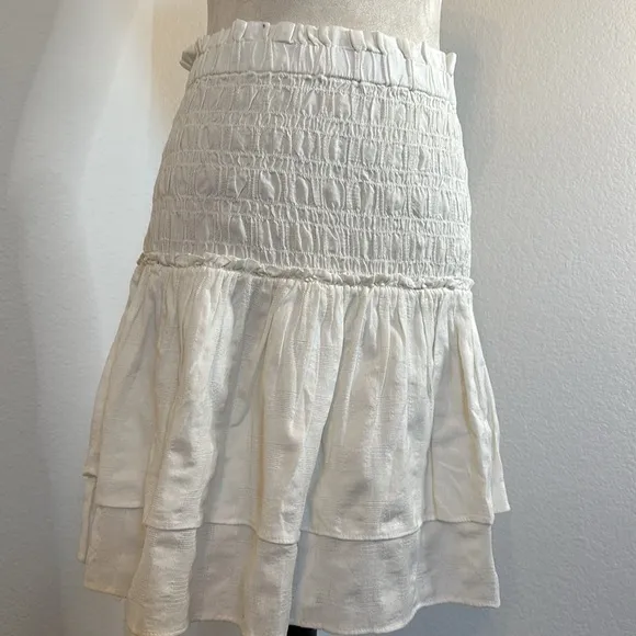 Madewell Smocked Pull On Tiered Mini Skirt Lighthouse Size X-large NWT