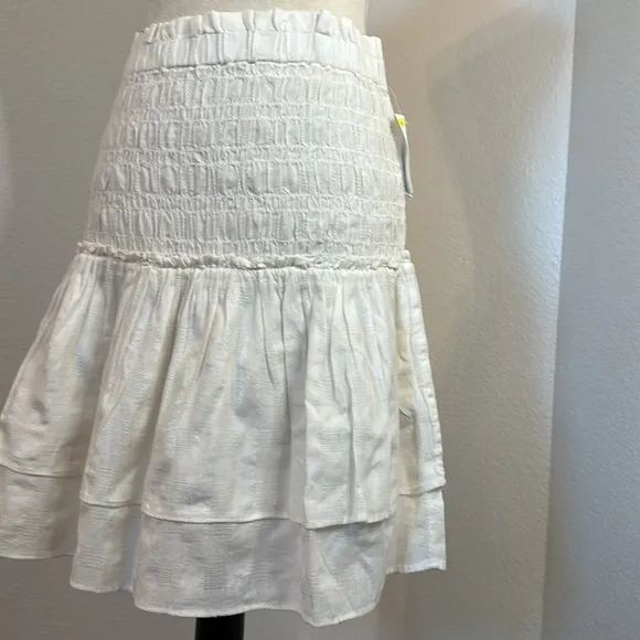 Madewell Smocked Pull On Tiered Mini Skirt Lighthouse Size X-large NWT