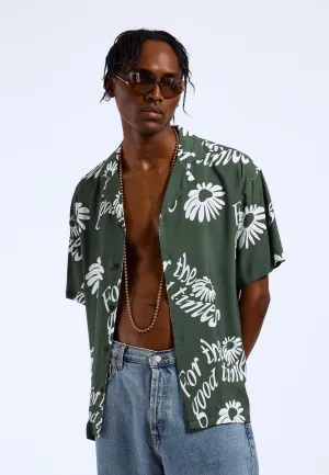 Madi Shirt - Green Flower All Over
