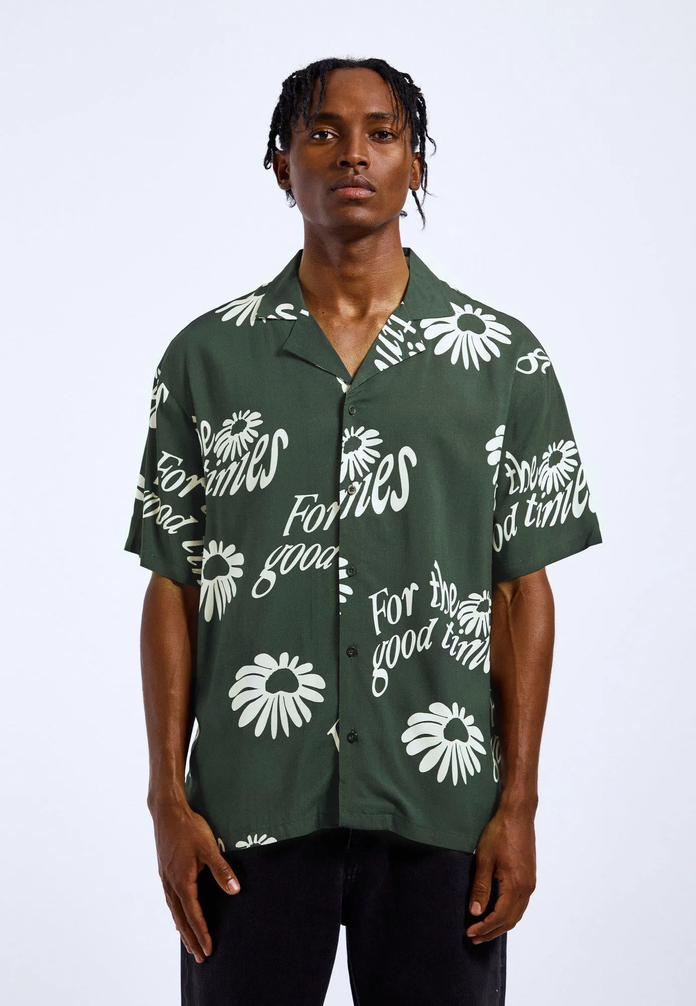 Madi Shirt - Green Flower All Over