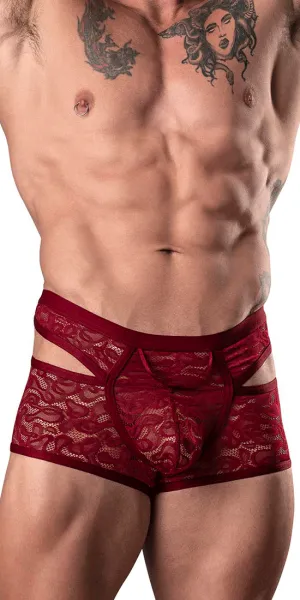 Male Power 126-289 Lucifer Cut Out Short Burgundy