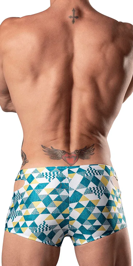 Male Power 141-292 Cut It Out Cut Out Mini Short Blue-green-white