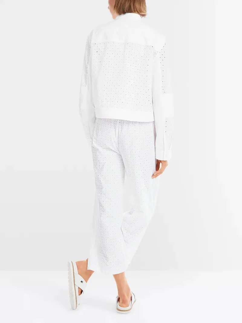 Marc Cain White Jacket With Lace Pattern