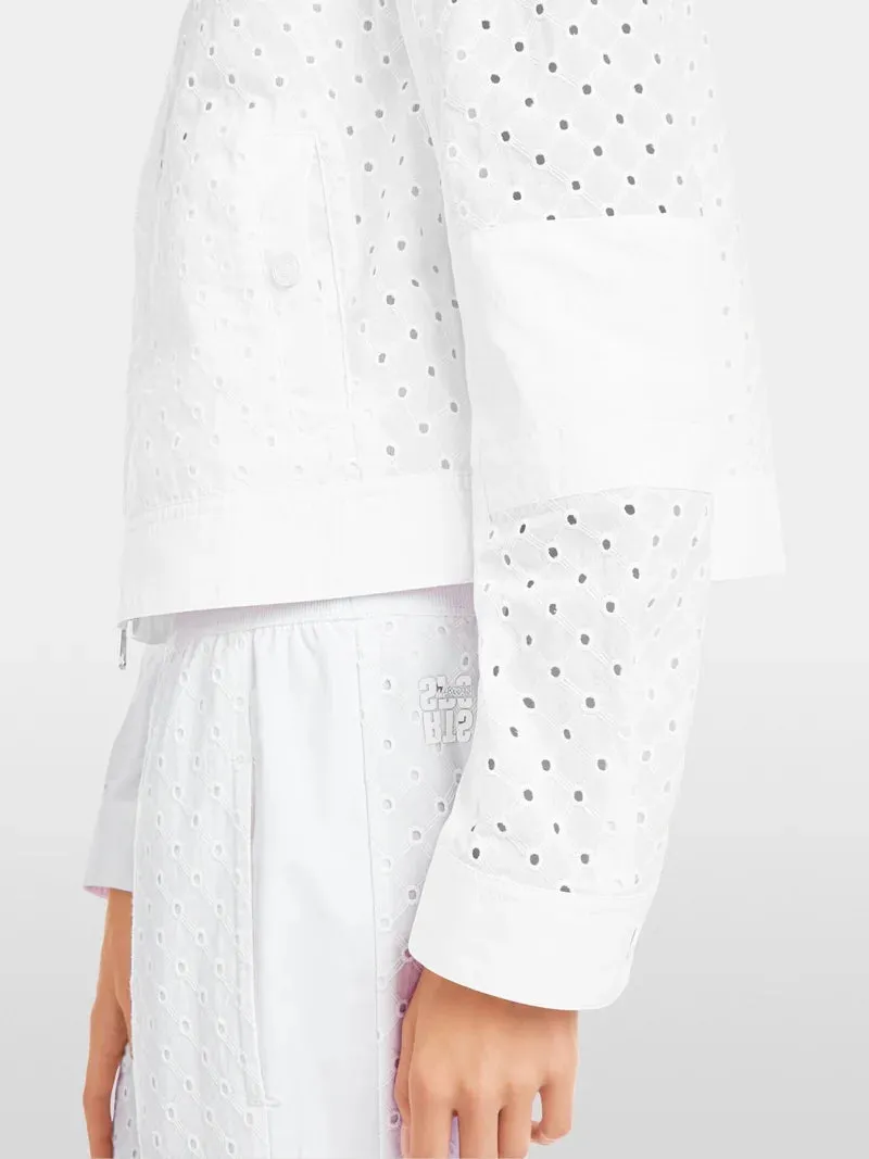Marc Cain White Jacket With Lace Pattern
