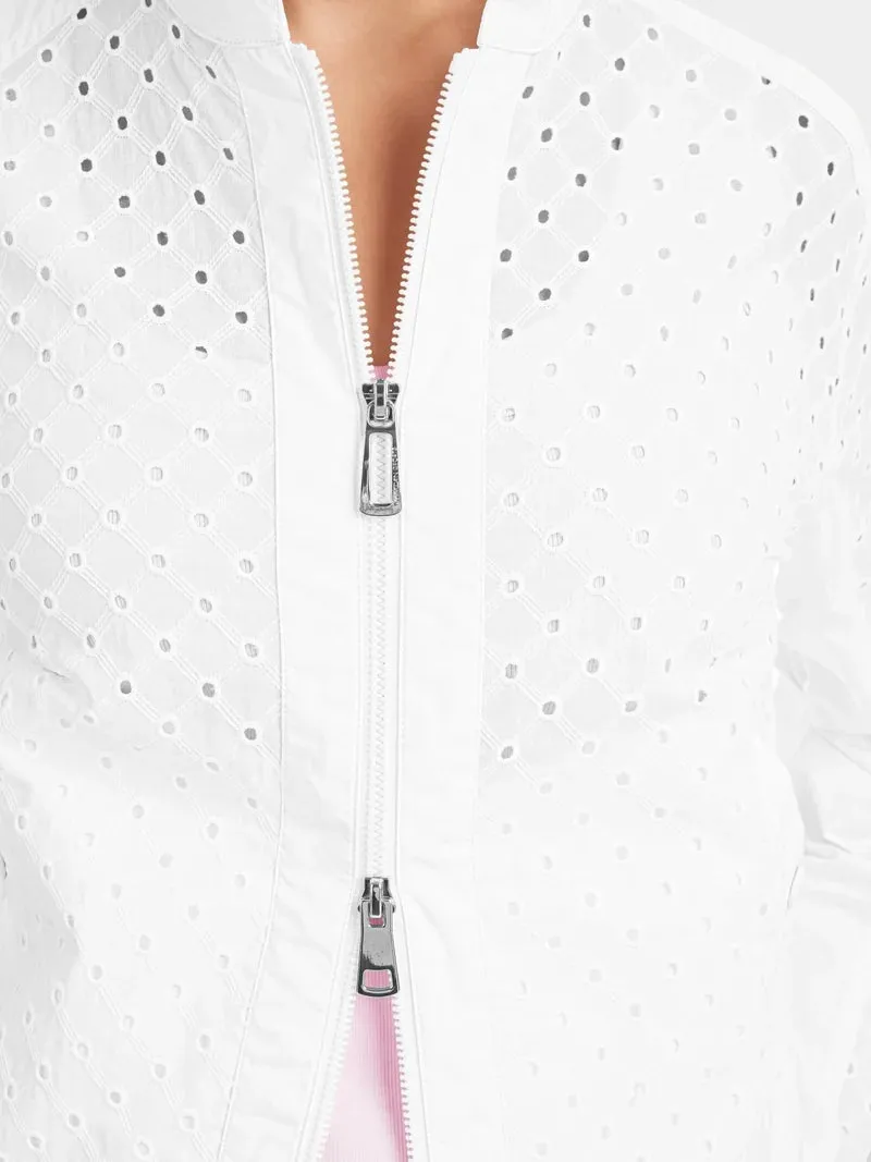 Marc Cain White Jacket With Lace Pattern