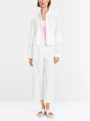 Marc Cain White Jacket With Lace Pattern