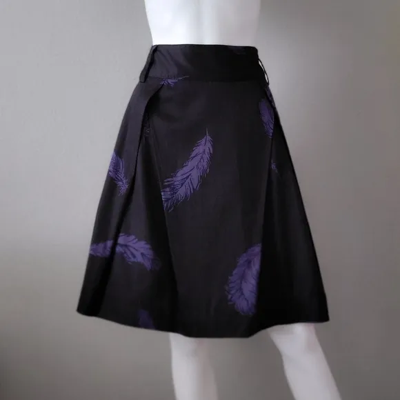 Marc Jacobs Skirt • A-line • Purple Feather Print • 6 M