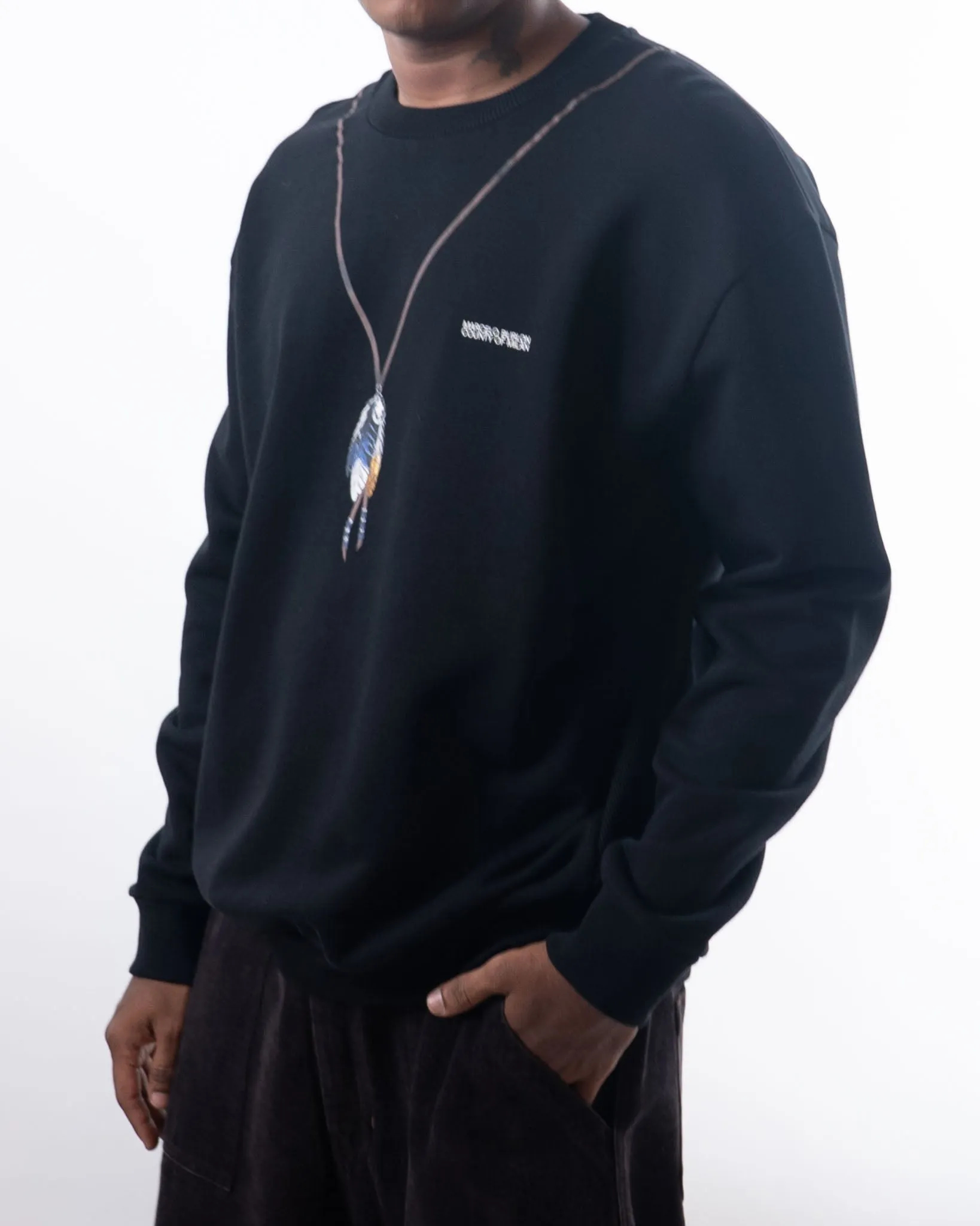 Marcelo Burlon Single Chain Feathers Over Sweatshirt