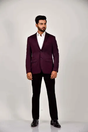 Maroon Knitted Blazer For Office Meetings