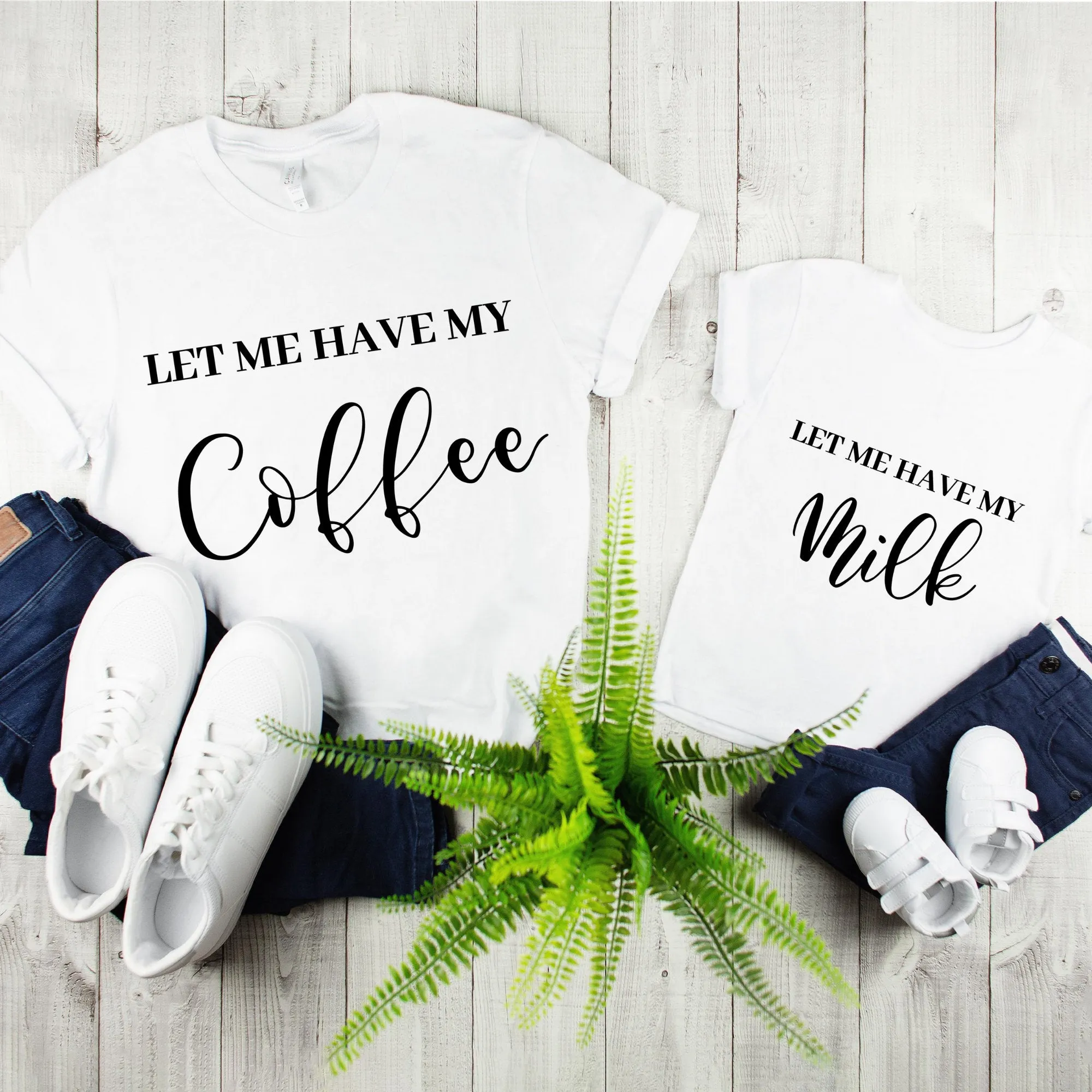 Matching Gift For Dad And Son,Let Me Have My Coffee & Let Me Have My Milk Tee,Daddy And Son Matching Shirts,Daddy And Me, Dad And Son Shirts