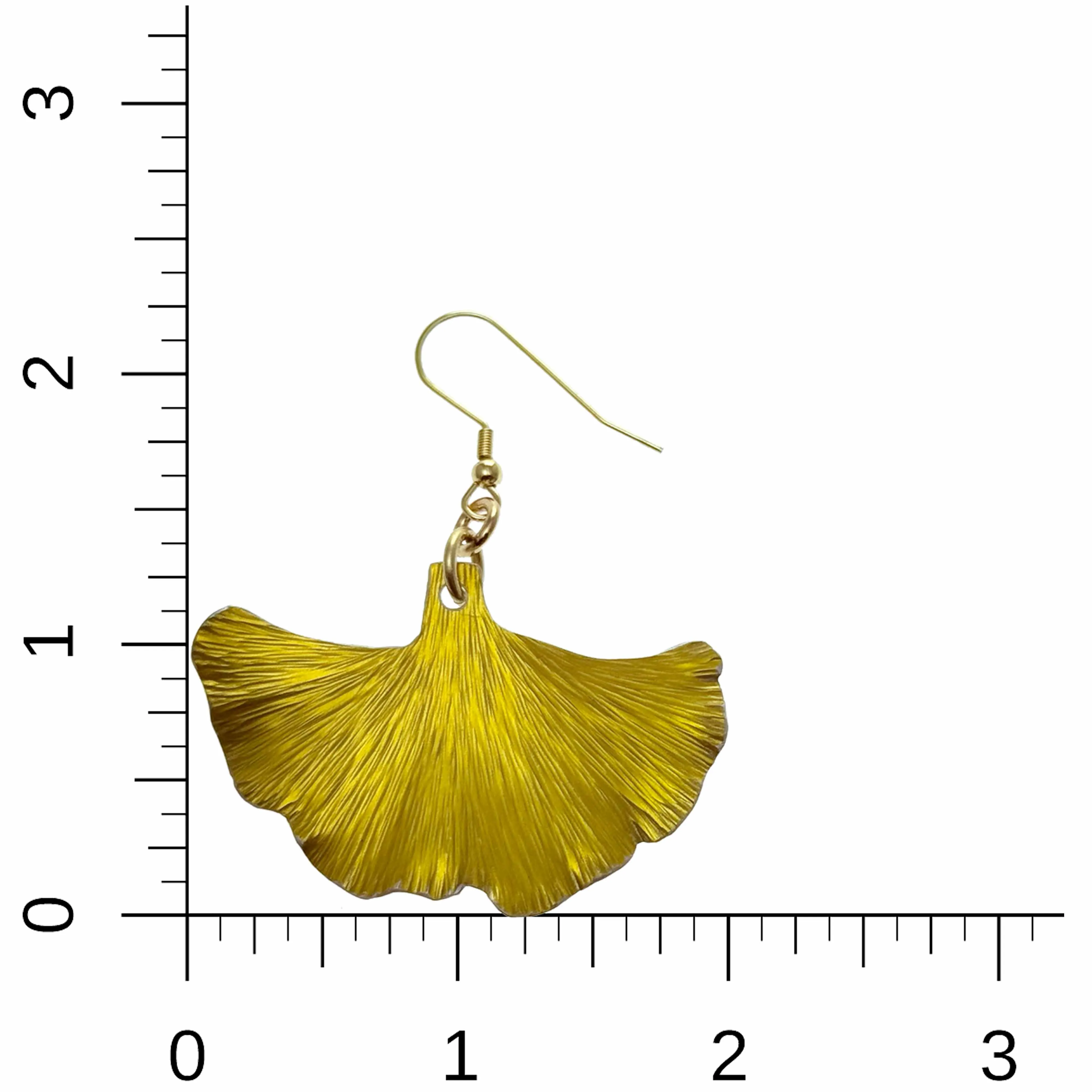 Medium Canary Yellow Anodized Ginkgo Leaf Earrings